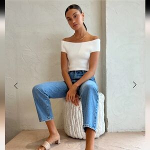 Assembly Label Lillian Knit Top in Antique White